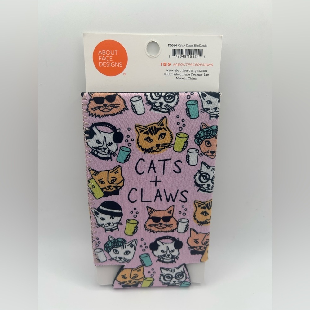 Cats + Claws Slim Koozie OSFM NWT